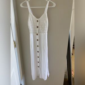 White summer dress with tie back